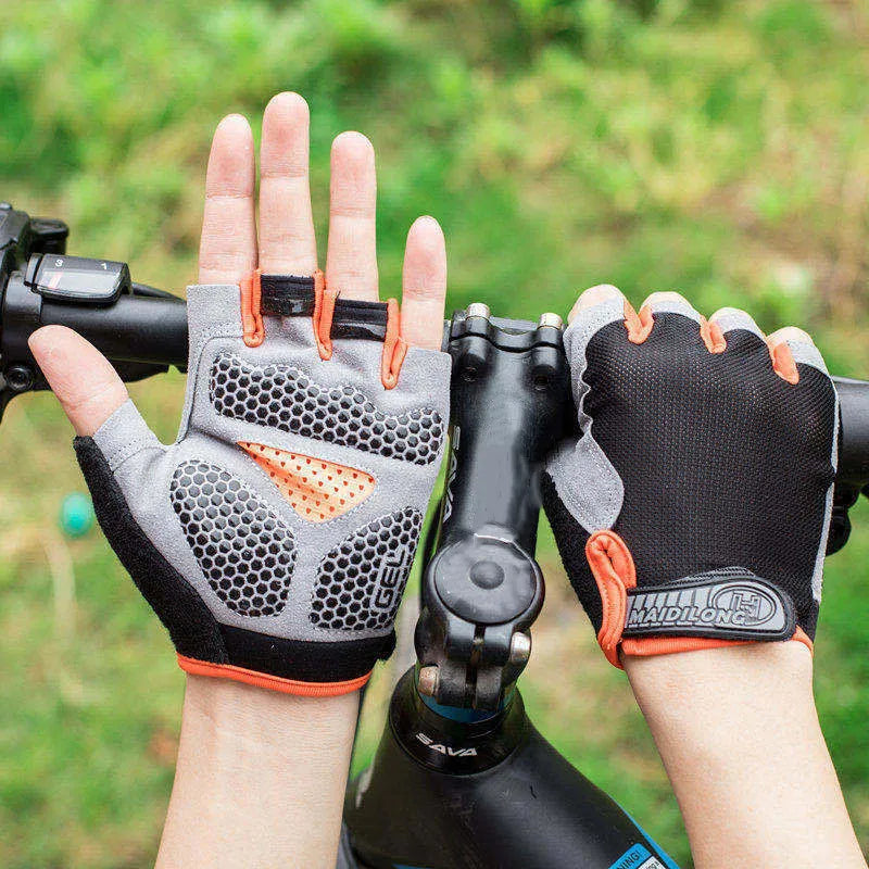 Cycling Gloves Half Finger Breathable Anti Slip Fitness Training