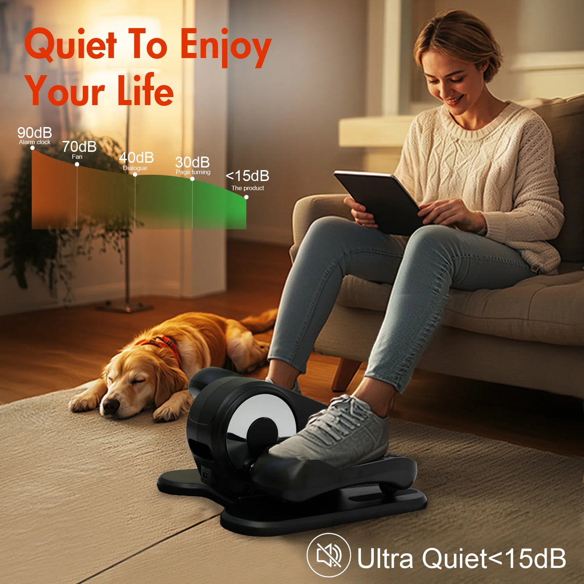Gamewiu Under Desk Elliptical Mini Exerciser With LCD Display