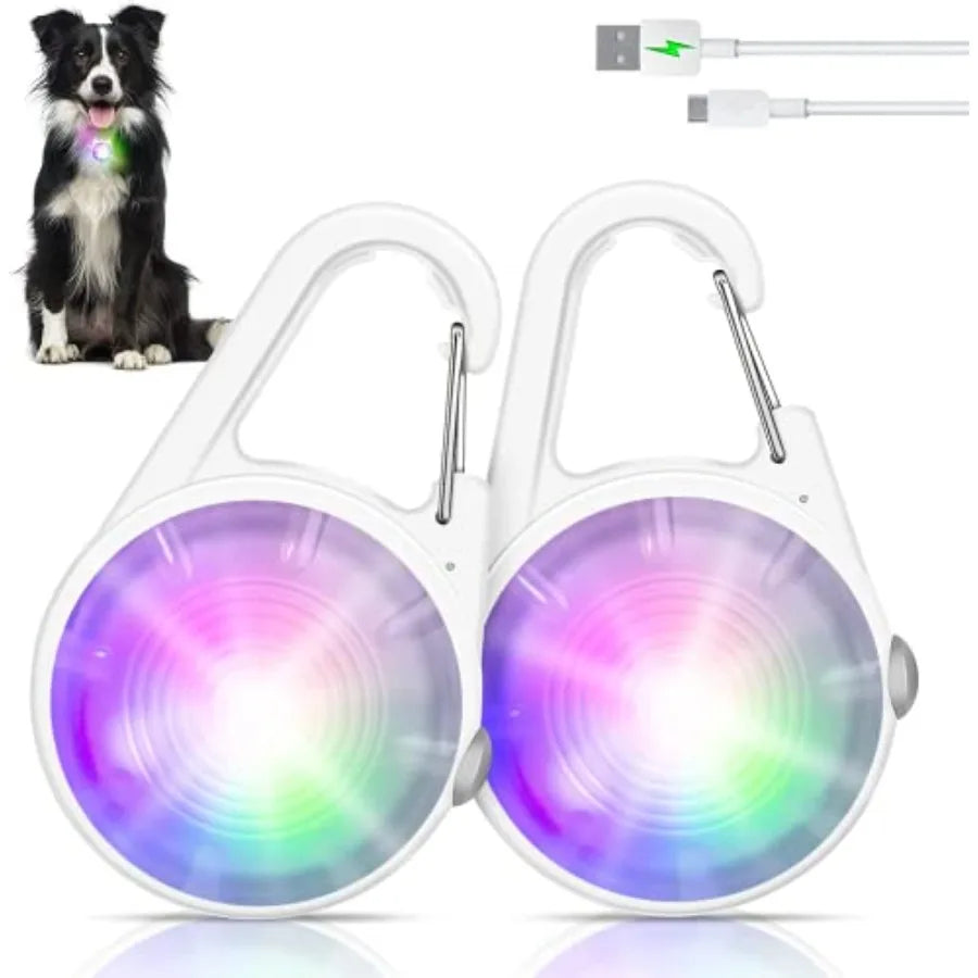 Dog Collar Light, 4 Modes Dog Lights for Night Walking, Rechargeable LED Pet Collar Light for Nighttime Clip on, IP68 Waterproo