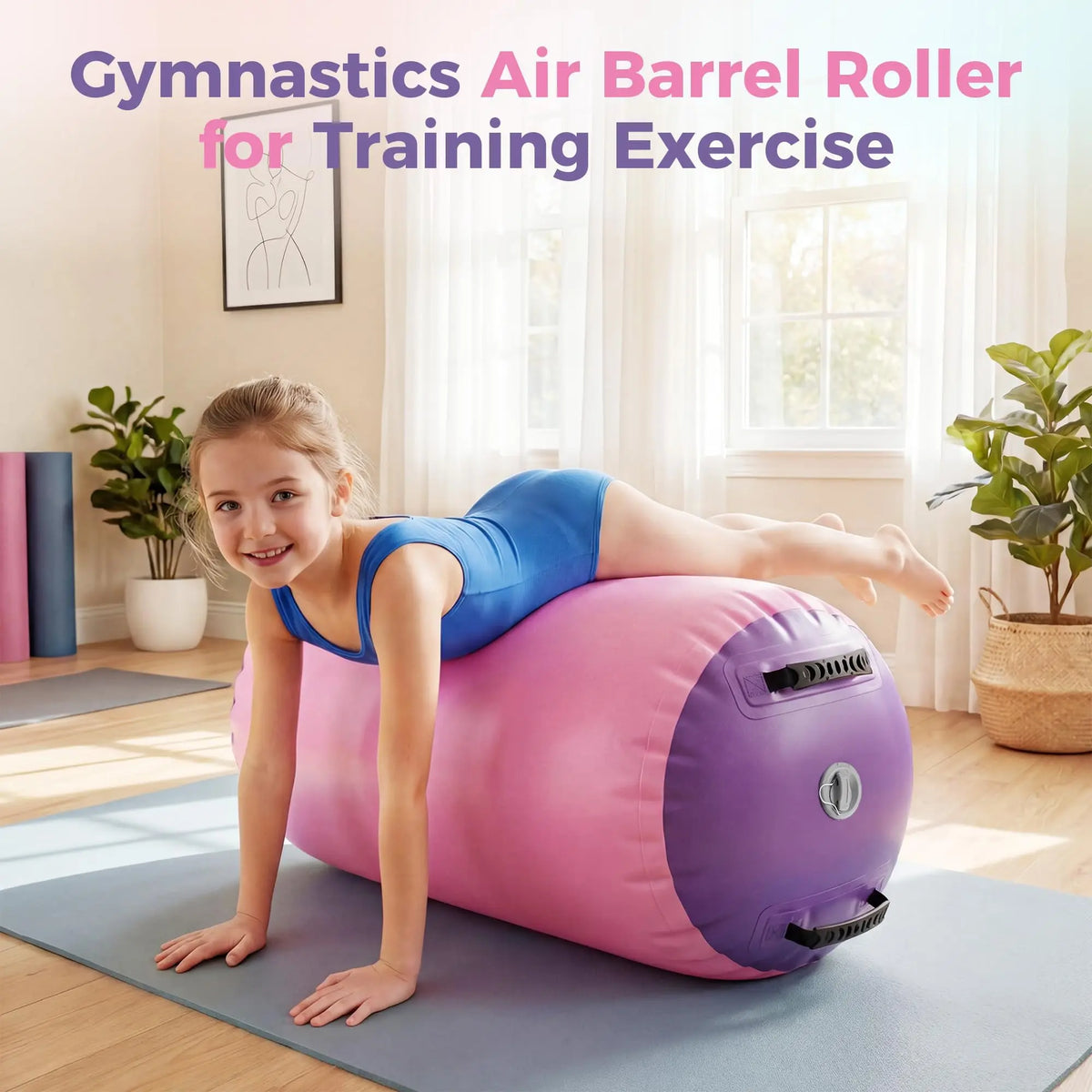 Studyset Gymnastics Air Roller Inflatable Tumbling Mat For Home Use