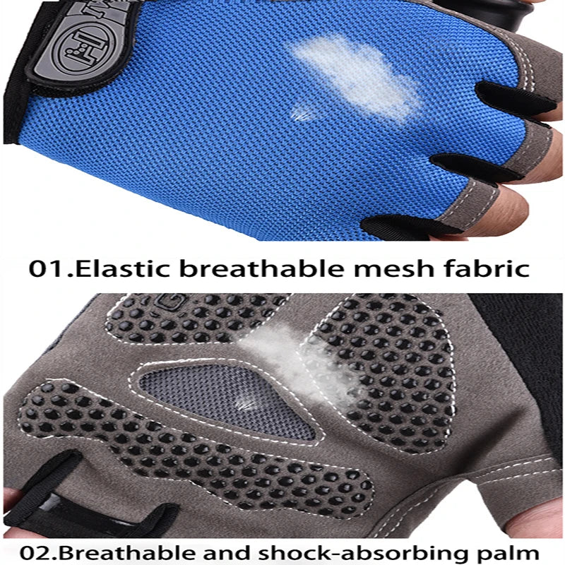 Cycling Gloves Half Finger Breathable Anti Slip Fitness Training