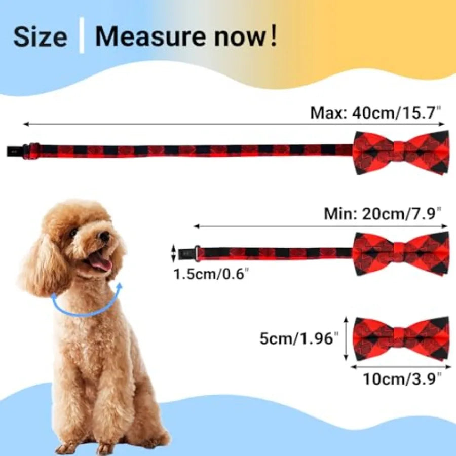 Puppy Bow Ties, 10 PCS Dog Bowtie Collar Bulk Holiday Cat Collar Grooming Bows for Pet Photography Festival Party Neck Wear Gif
