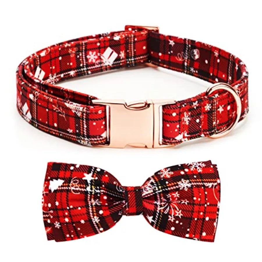 Adjustable Bow Tie Dog Collar Printed Cute Patterns Spring Summer Soft Pet Collars for Dogs