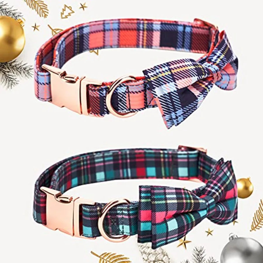 Adjustable Bow Tie Dog Collar Printed Cute Patterns Spring Summer Soft Pet Collars for Dogs