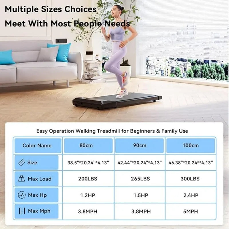 Superun 2-In-1 Walking Treadmill for Home Office App Control
