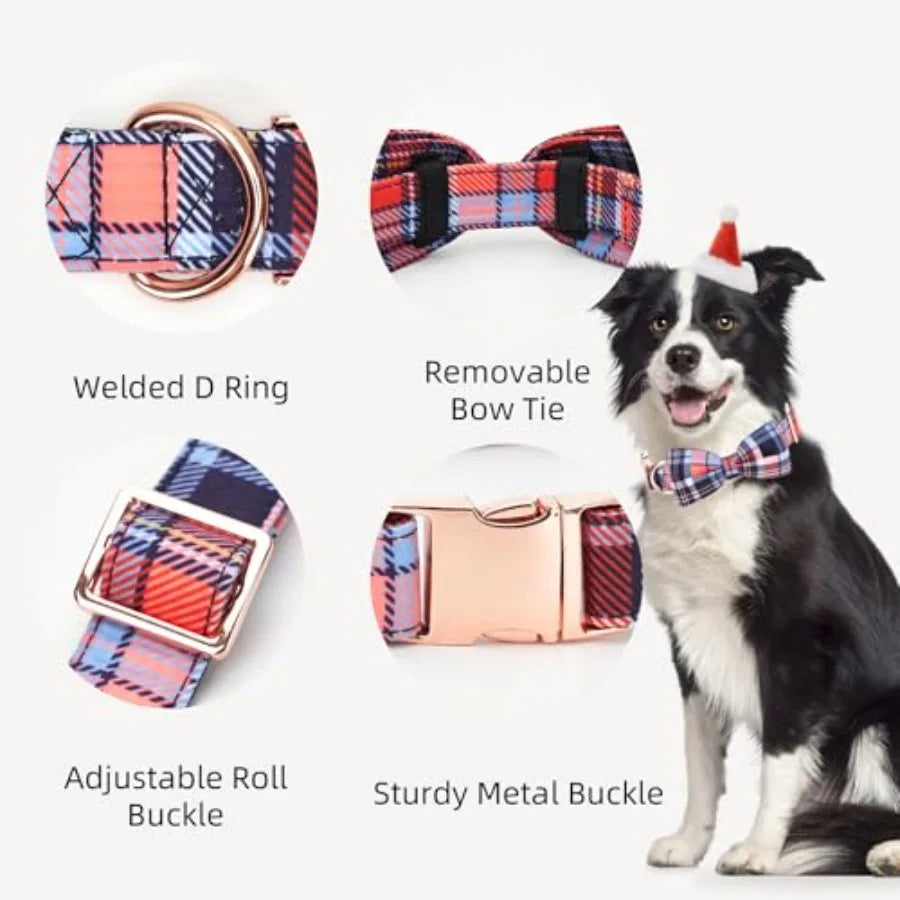 Adjustable Bow Tie Dog Collar Printed Cute Patterns Spring Summer Soft Pet Collars for Dogs
